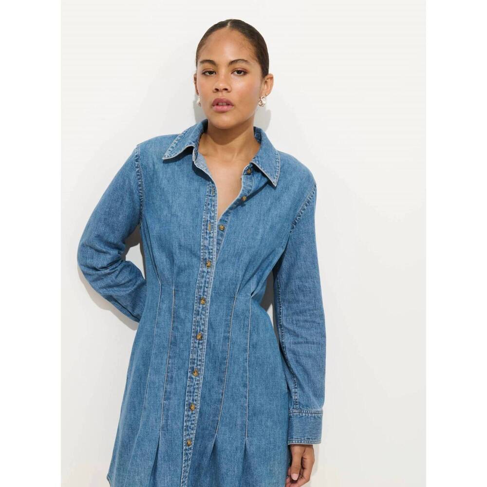 NEW ALEX MILL camille shirtdress in denim - Picture 4 of 6